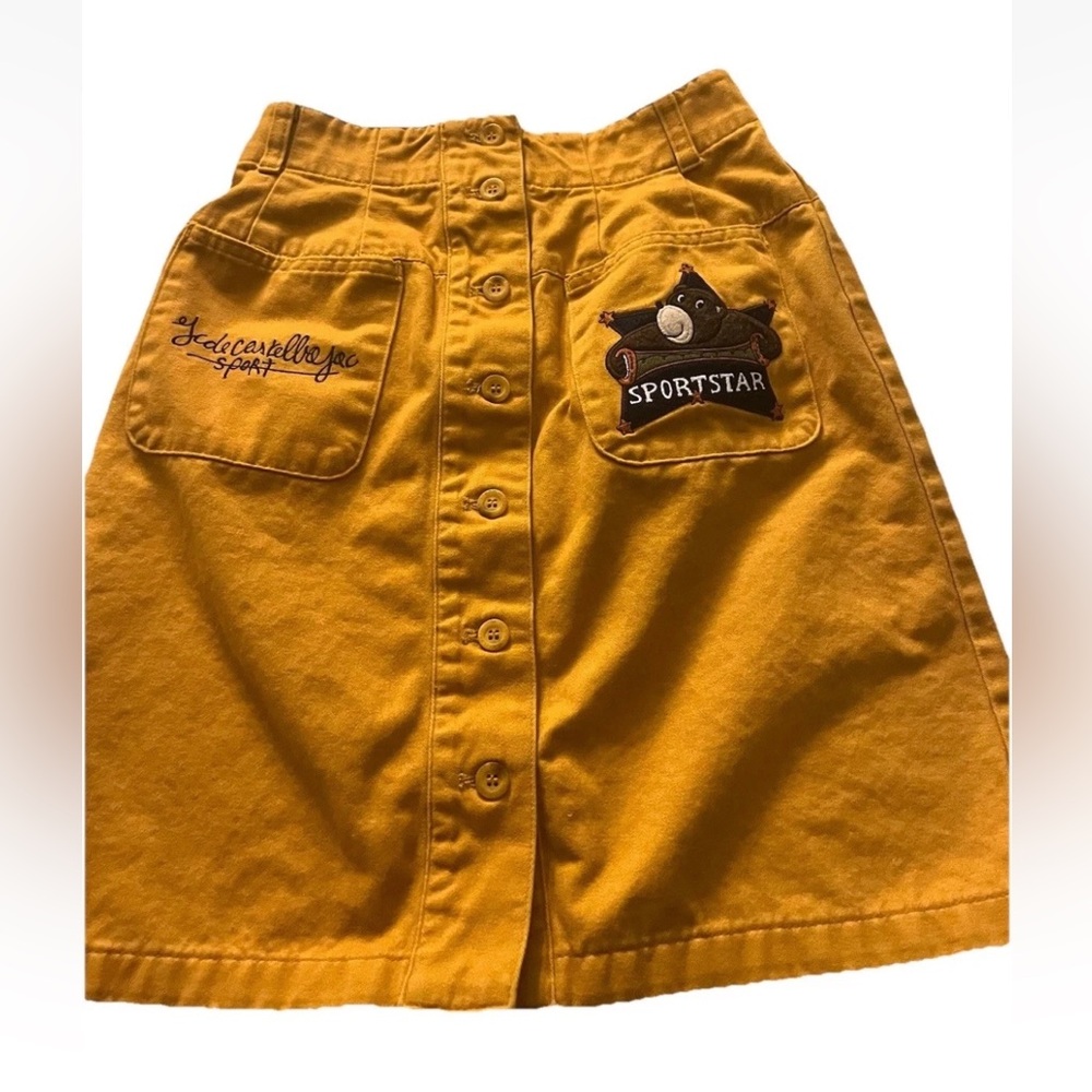 Jean Charles De Castelbajac Sport VTG French Girls Yellow Skirt Bear Size 7 VGUC